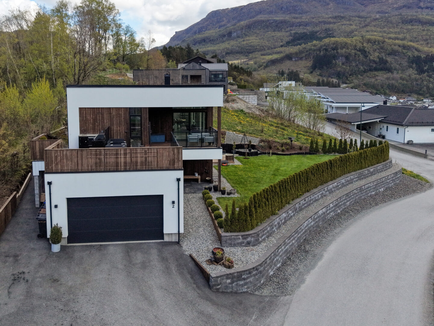 Bilde av funkishus bygget av Berge Hus i Sandeid