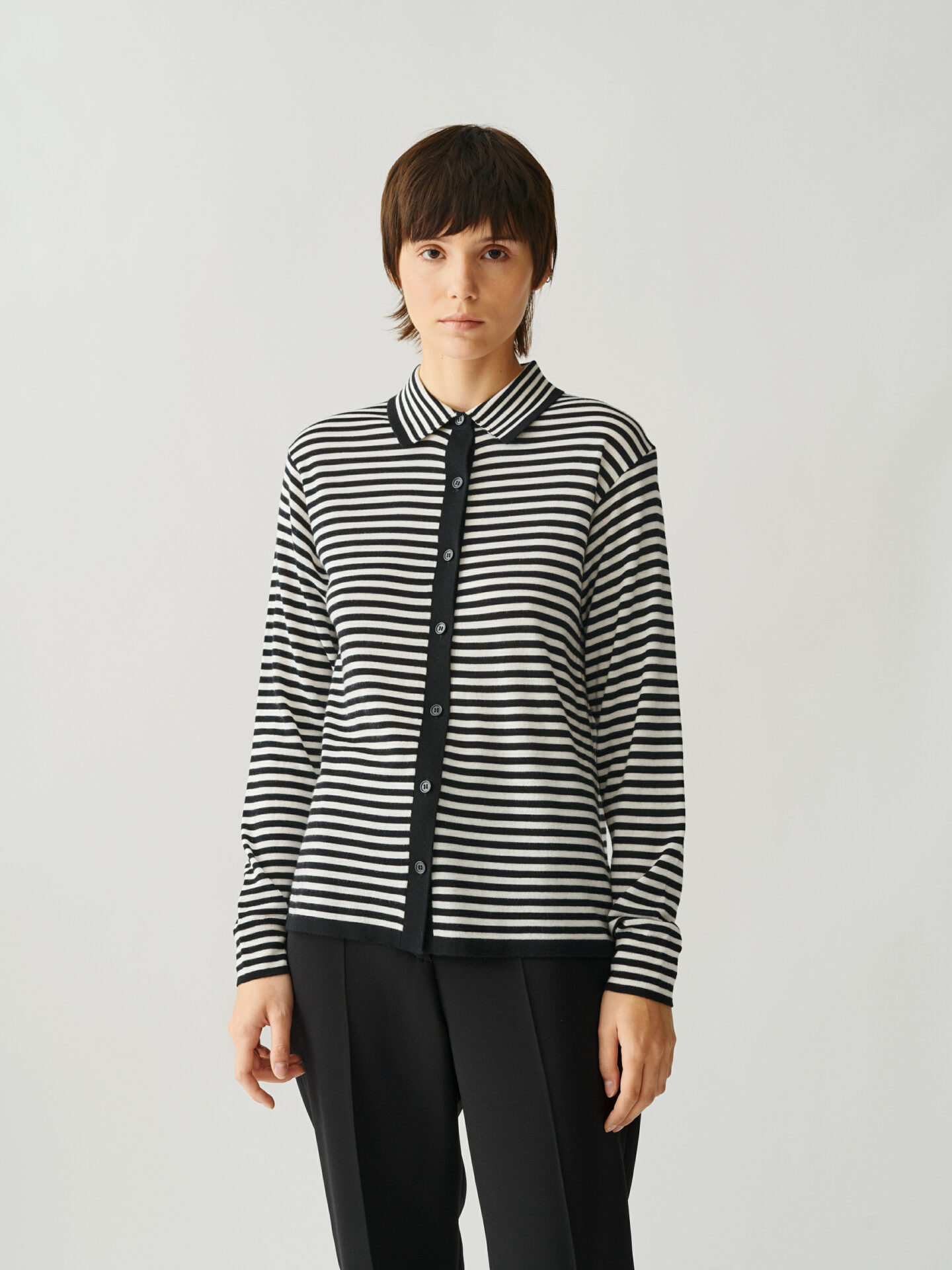 Josephine Stripe Long Knitted Cardigan